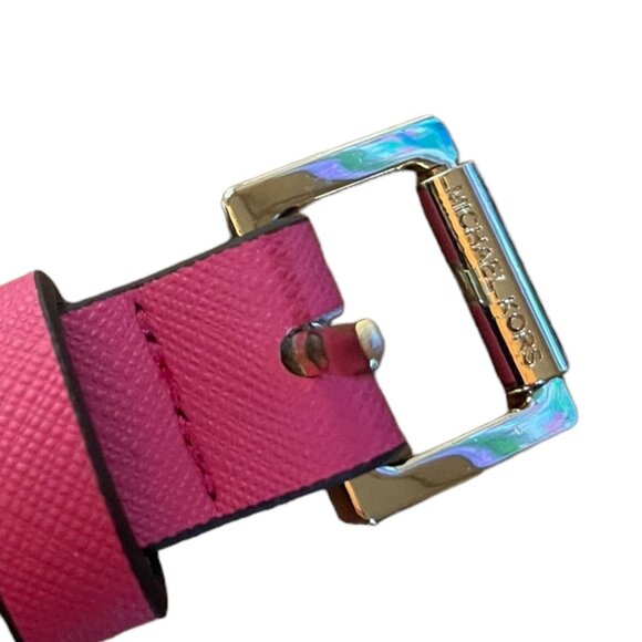 Michael Kors Hot Pink Skinny Leather Belt - Picture 3 of 4